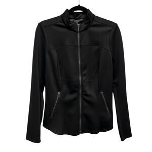 NWT White House Black Market Black WKND Zip Stretch Jacket Womens Small
